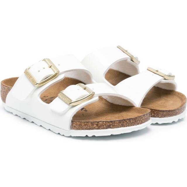 Birkenstock Kids - Arizona slip-on sandals - kids - Leather/Cork/Birko-Flor/Polyethylene vinyl acetate (PEVA) - 26 - White