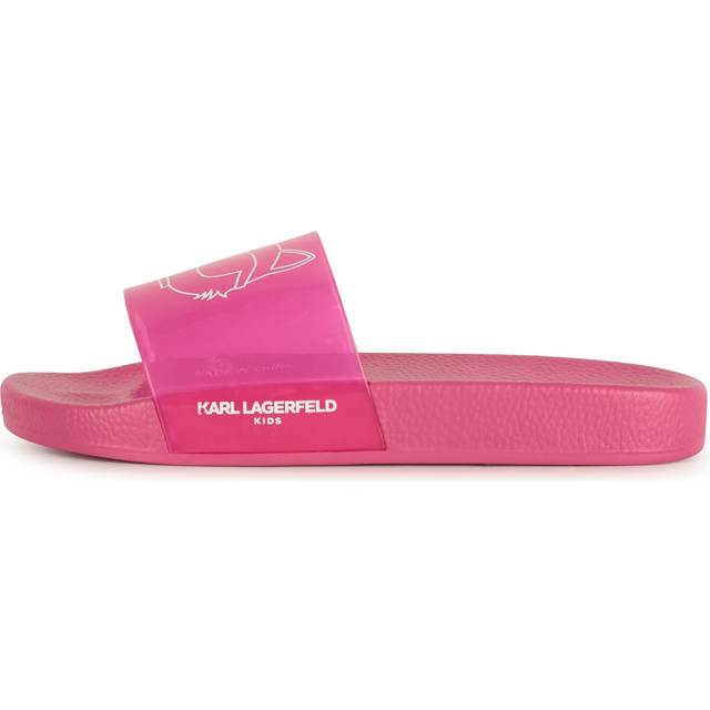 Karl Lagerfeld, Girls Ikon Choupette Sliders, unisex, Fuchsia, Size: 3.5
