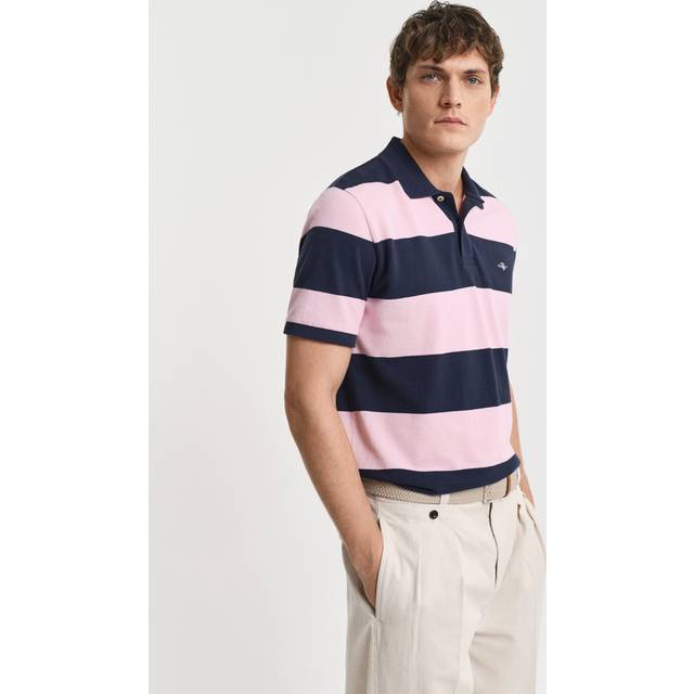 GANT Men Block Striped Piqué Polo Shirt (S)