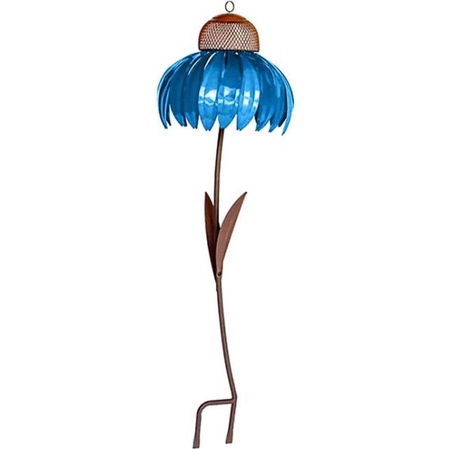 Bird Feeder Metal Flower Stakes Beautiful Pink Coneflower Bird Seed Tray for Outdoor Garden Fruit green / 500g green
