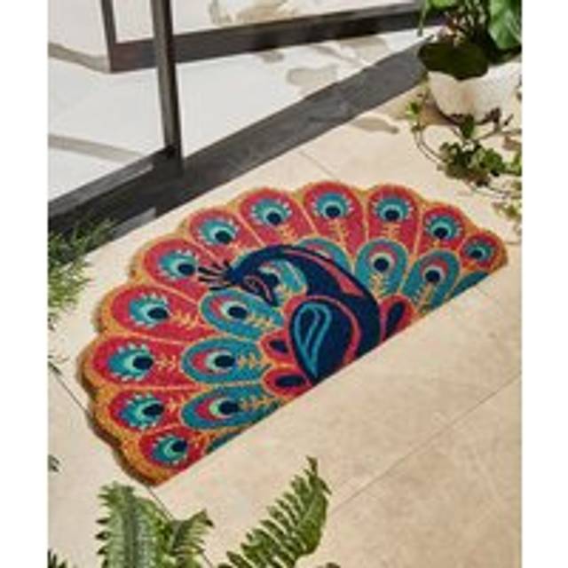 Sakura Peacock Doormat - Pink - by Joe Browns - One Size