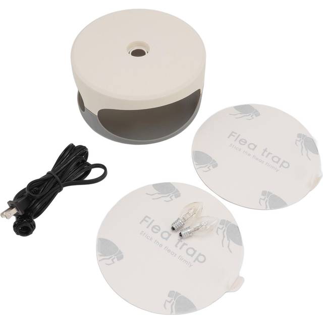 Sticky Dome Flea Capture Trap Bug Trap with 2 Glue Discs and Light Bulbs for Home Indoor US Plug