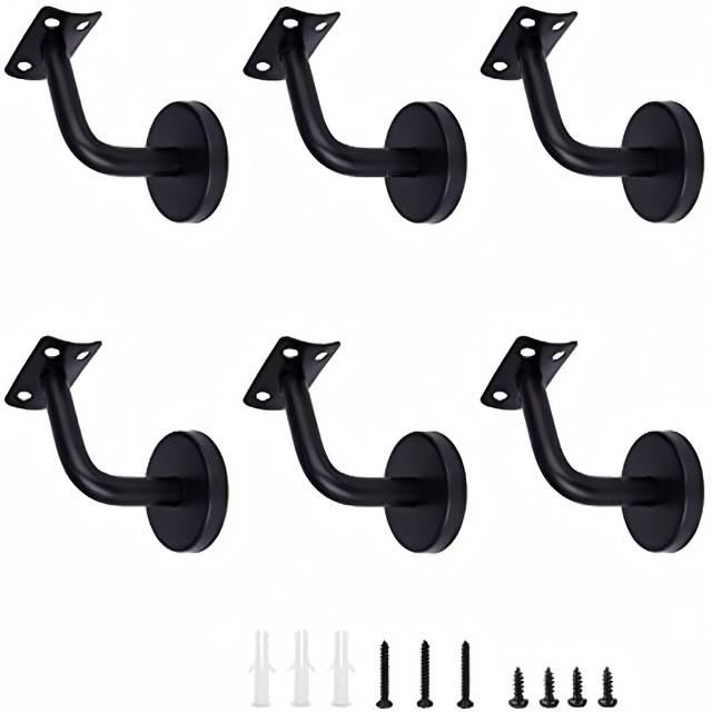 TEMU Heavy Duty Solid Cast Iron Stair Handrail Bracket Set, Stair Handrail Support, Stair Support Bracket