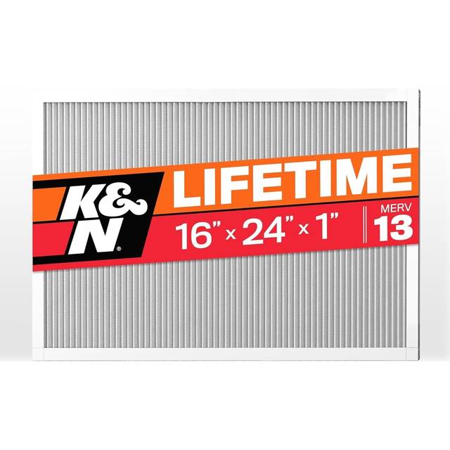 K&N 16X24X1 HVAC Furnace Air Filter  Lasts a Lifetime  Washable  Merv 13  the Last HVAC Filter You Will Ever Buy  Breathe Safely at Home or in the Off