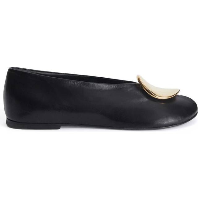 Jil Sander - decorative-plaque ballerina shoes - women - Leather - 40 - Black