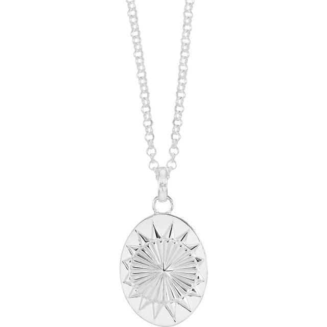 Rachel Jackson London Personalised Oval North Star Pendant Necklace