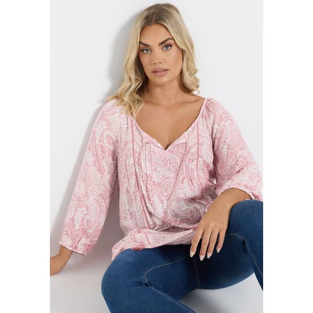 Yours Curve Pink Tie Front Top, Women's Curve & Plus Size, Yours - 14
