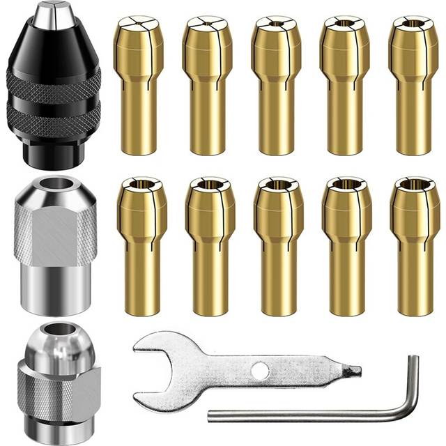 Keyless Chuck1/32in to 1/8inch Replacement 4486 and 4485 Drill Chuck Shank Rotary Tool Quick Change Adapter Kit