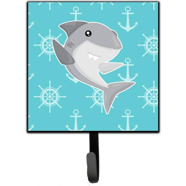 """""Caroline's Treasures Shark on Blue Nautical Wall Hook  Small  Multicolor"""""