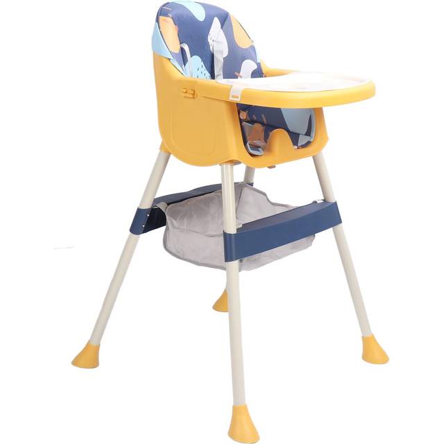 Baby High Chair Height Adjustable Double Layer Plate PU Cushion Baby Feeding High Chair
