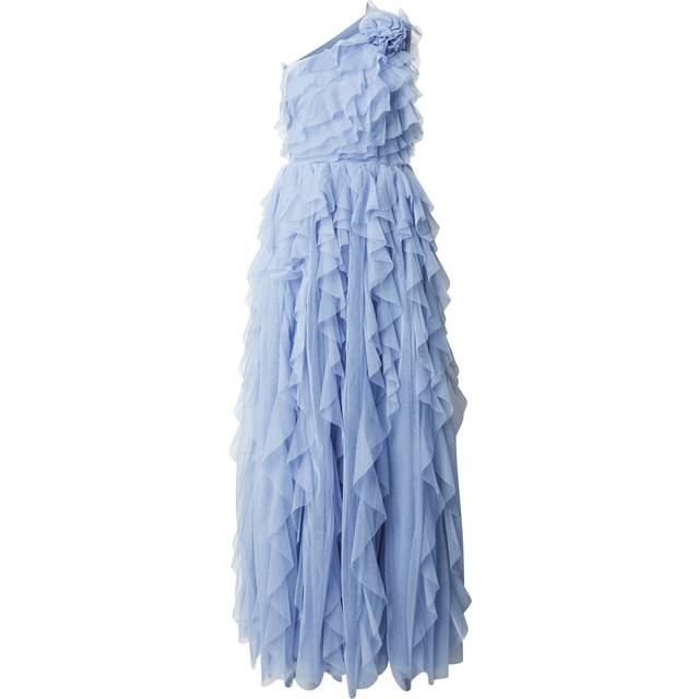Anaya With Love Corsage Asymmetric Waterfall Ruffle Maxi Dress