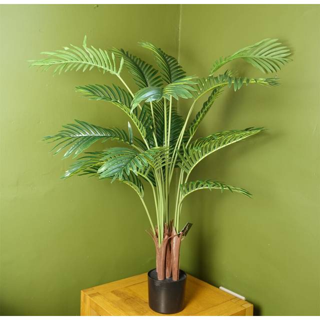 110cm Large Artificial Areca Palm Tree Potted in Black Pot
