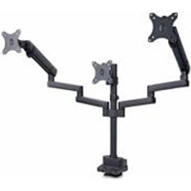 StarTech.com Triple Monitor Desk Mount For Up To Three 27in Screens, VESA 75x75/100x100, Tool-Less Arm Adjustments, C-Clamp/Grommet Mount, Spring-Assisted Arms