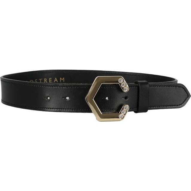 (70cm, Black/Gold) Coldstream Hutton Diamante Leather Waist Belt