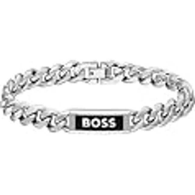 BOSS Men's Kassy Emblem Logo Enamel Curb Chain Bracelet