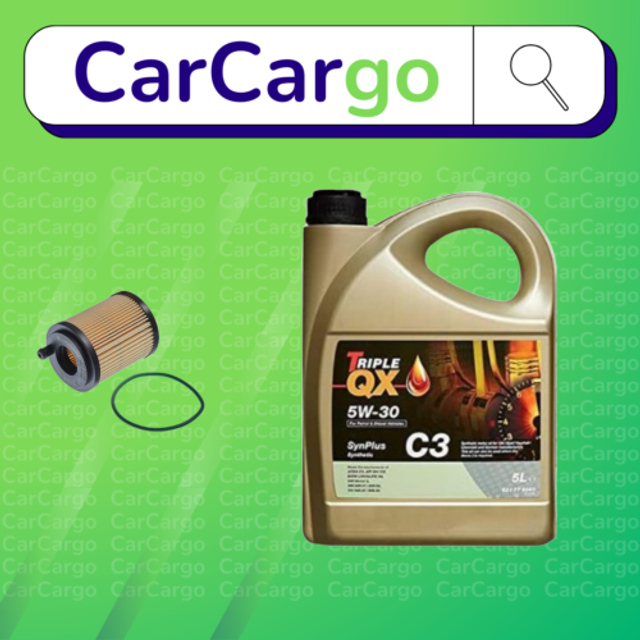 Service kit for peugeot 308 1.6 hdi 100 diesel 2014-2021 oil filter triple qx