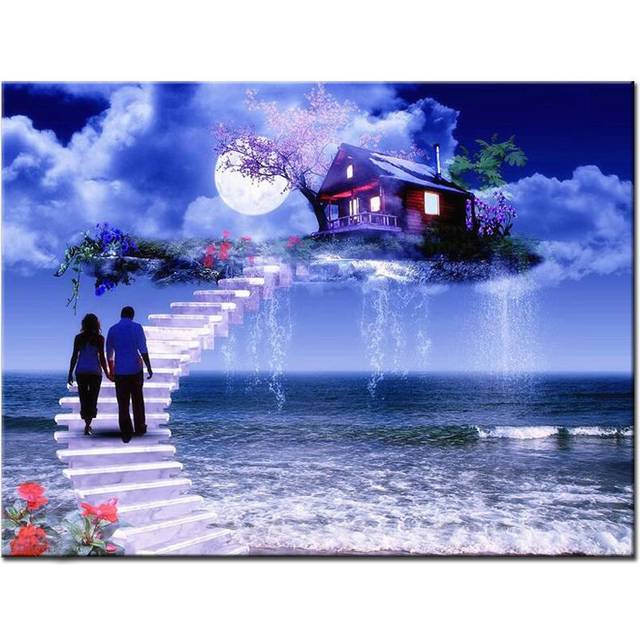 Diamond Painting Full Square heaven Scenic Diamond Mosaic Couple Rhinestones Paintings 20X30CM