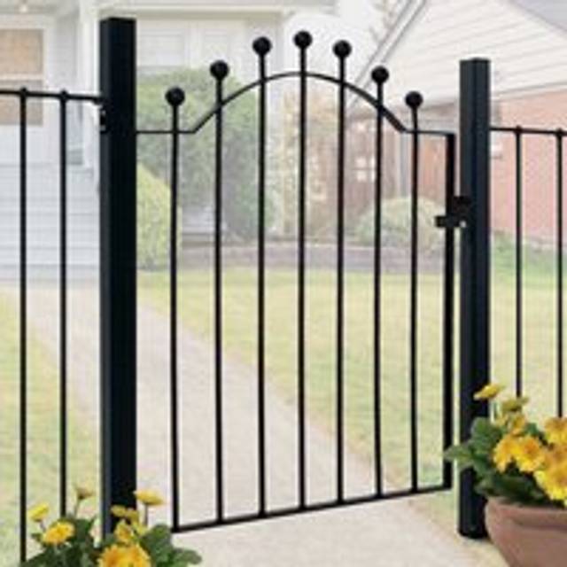 Livingandhome - 3ft Wrought Iron Garden Gate, Black