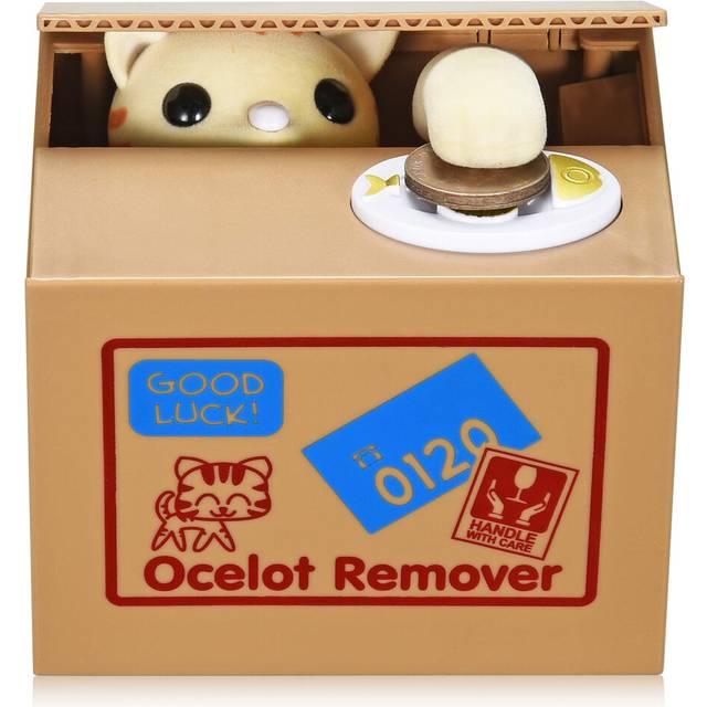 Cat Stealing Money Bank  Piggy Bank for Kids  Coin Bank for Money Saving  Automatic Stealing Money with English Speaking  Creative Gift (Luc