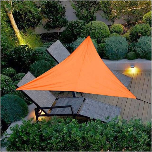 Cyslmuk - Waterproof Triangle Sun Shade Sail 98% uv Block Sun Protection with Free Rope for Outdoor Garden Patio Party - 3 x 3 x 3m - Orange