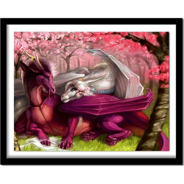 Dragon Couple Diamond Painting Serise Home Decor Full Round Drill Diamond Needlework Handmade Gift 20X30CM