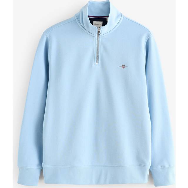GANT Mens Fresh Blue Shield Half Zip Sweatshirt - XX-Large