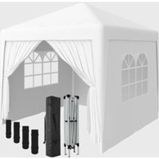 Aquariss - 2.5 x 2.5m Garden Pop Up Gazebo Marquee Patio Canopy Wedding Party Tent- White
