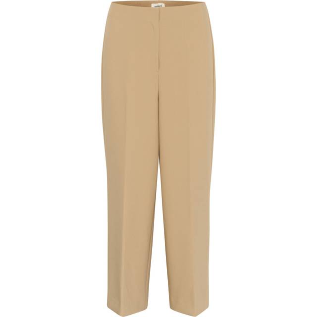 Corinne Cropped Wide-Leg Trousers - Travertine - Copenhagen-based brand Soaked In Luxury champions sophisticated yet accessible style, delivering a range of wardrobe staples each season that showcases the label's refined design aesthetic. Minimalistic every day basics, flowing feminine dresses and tailored workwear are at the core of each collection, all crafted with the purpose of transcending seasons so you get more out of your favourite pieces.