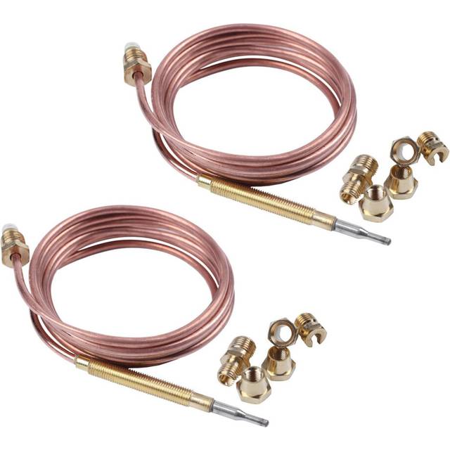 2Pcs 1500mm Gas Stove Universal Thermocouple Kit M6X0.75 with Overflow Nut (10) Replacement Thermocouple