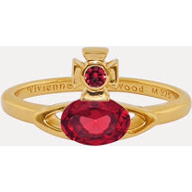 Vivienne Westwood Allie Ring Gold-ruby-cz Gold-ruby-cz Unisex - GOLD-RUBY-CZ - XXS