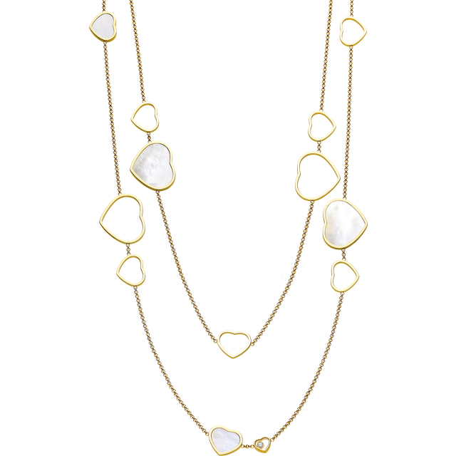 Chopard Happy Hearts 18ct Yellow Gold 0.15ct Diamond Necklace