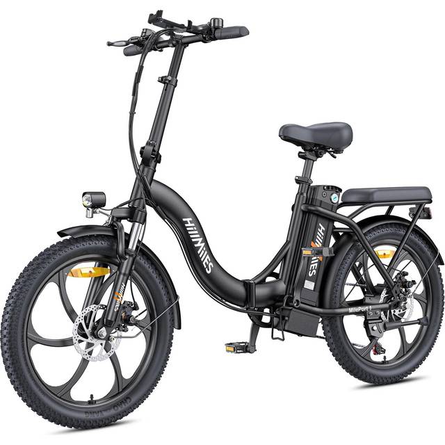 Hillmiles MilePort 1 20'' Vikbar Elcykel 250W Elcykel för Vuxna med 36 V 13 Ah Löstagbart Batteri, svart