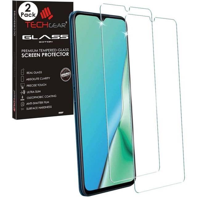 TECHGEAR 2 Pack of GLASS Edition for Oppo A9 2020 / A5 2020, Tempered Glass Screen Protectors Cover [2.5D Round Edge] [9H...