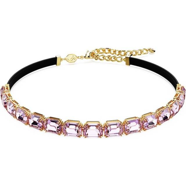 Millenia Tennis choker, Octagon cut, Purple, Gold-tone plated - OS