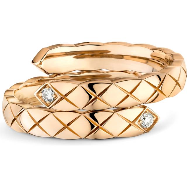 CHANEL Beige Gold and Diamond Coco Crush Ring - 50