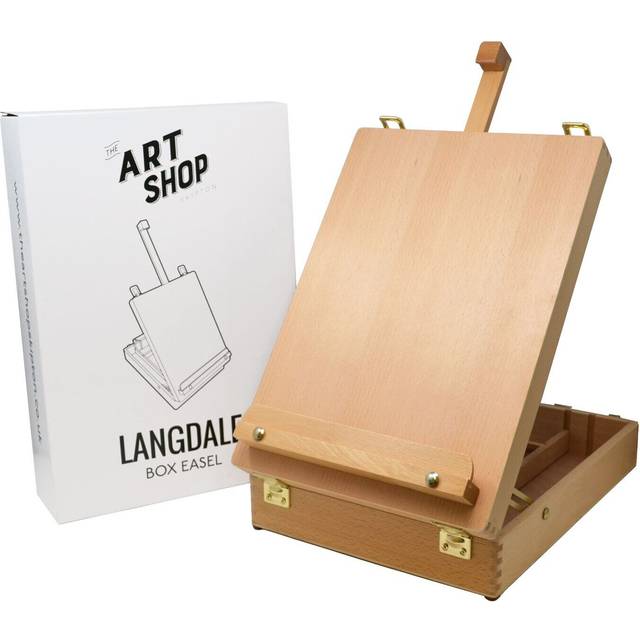 Langdale wooden beechwood adjustable table top artist's box easel with storage