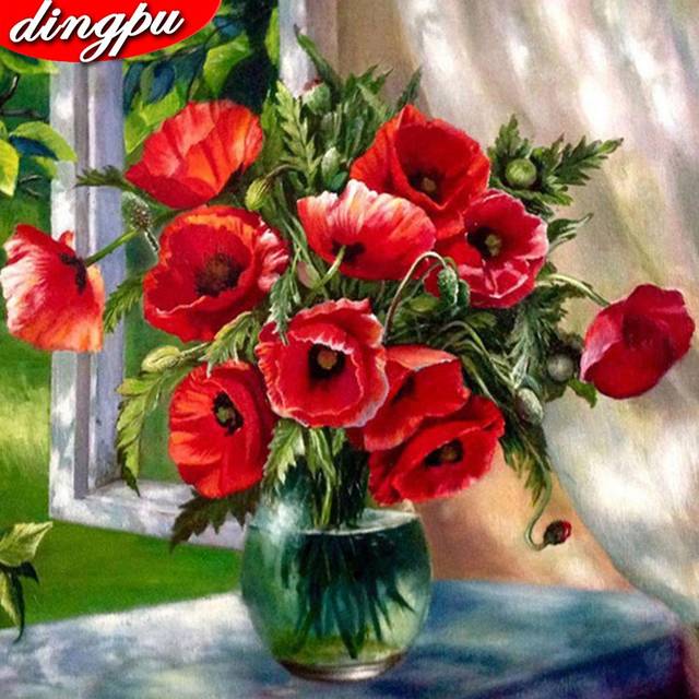 5D Diamond Painting Full Square Flower Hobbies And Crafts Diamond Mosaic Embroidery 30x30CM