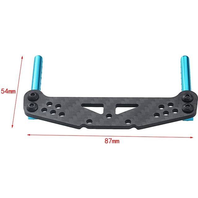 Carbon Fiber Front and Rear Shock Tower with Body Post Mounts Replacement for Tamiya TT-01 1/10 blue/black