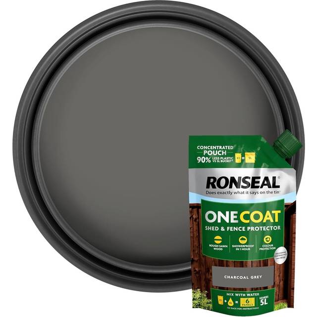 Ronseal One Coat Shed & Fence Refill Pouch Charcoal Grey 950Ml