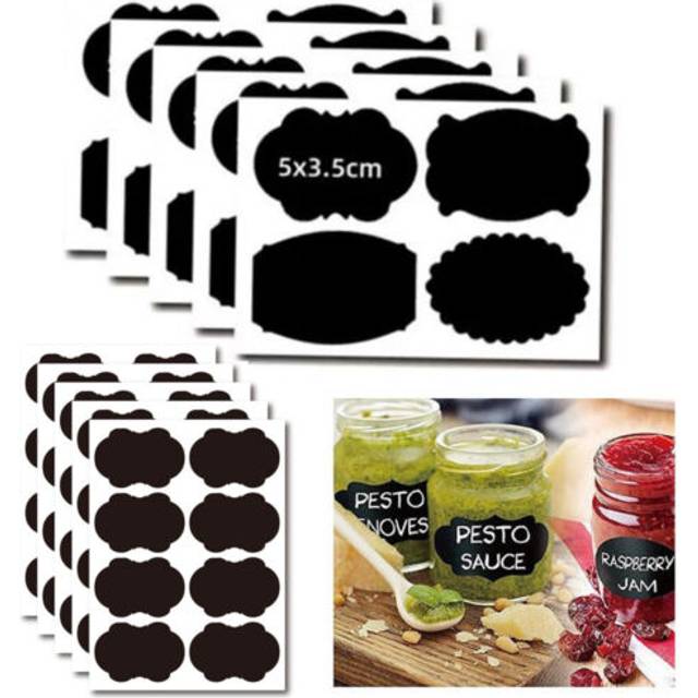 Chalkboard labels stickers reusable kitchen jam jar removable waterproof label