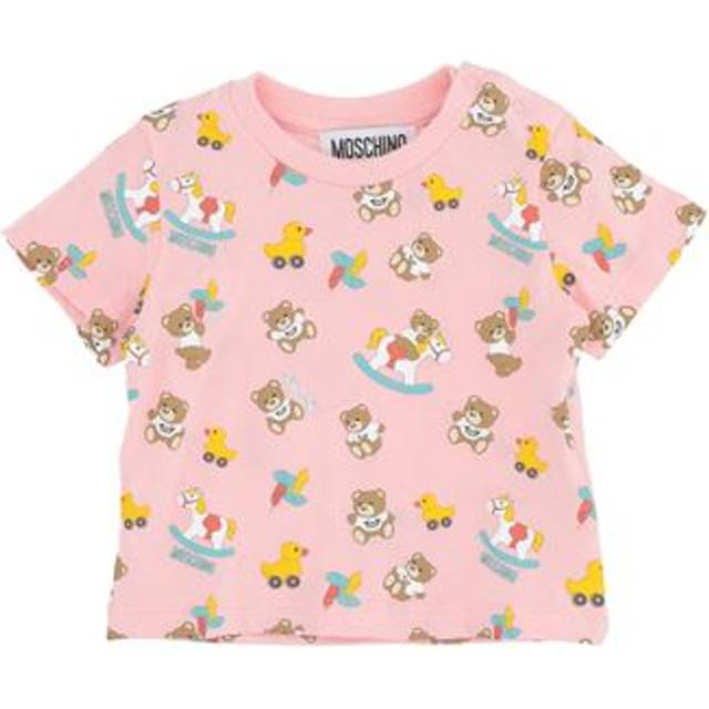 Moschino Baby Newborn T-shirt Pink Size 3 Cotton, Elastane
