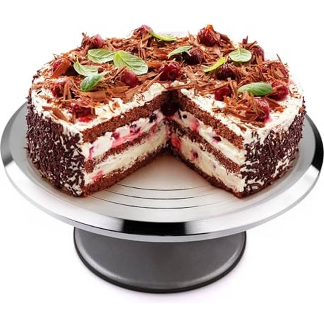 Cake Stands UtenCake Turntable 12inchAluminiumCakeDecoratingDisplayStand RevolvingCakeStandwithNonSlipRubberBottomNiceBakingTools
