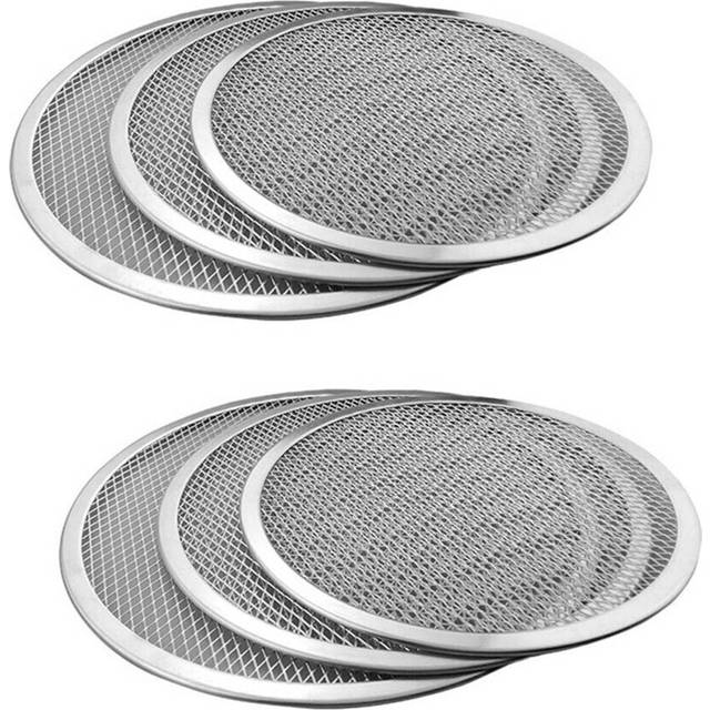 2 x Professional Round Pizza Oven Baking Tray Grill Rack Mesh Net