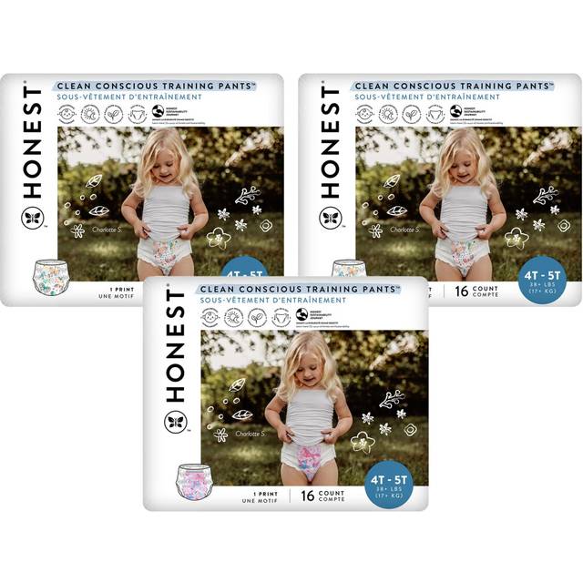 The Honest Company Clean Conscious Training Pants | Plant-Based  Sustainable Diapers | Magical Moments + Butterfly Kisses | Size 4T/5T (38+ lbs)  48 C