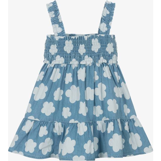 Ido Baby Girls Blue Chambray Flower Dress - 4 year