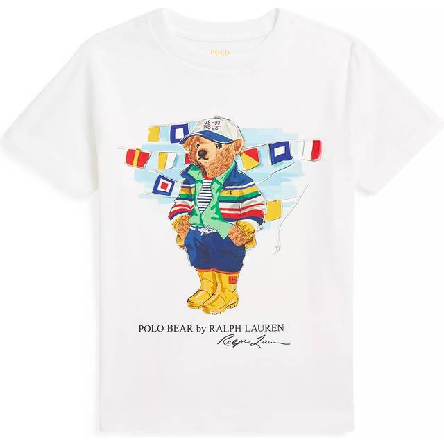 RALPH LAUREN KIDS Polo Bear Cotton Jersey Tee |Vit |88-93