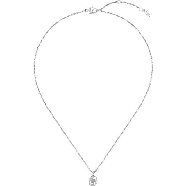 BOSS Double B Petit Pendant Necklace, Silver