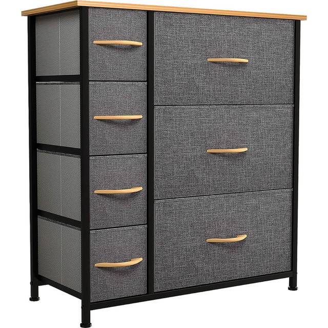 YITAHOME Chest of Drawers, 7-Drawer Storage Organizer Unit for Bedroom Living Room Closet, Sturdy Steel Frame, Easy Pull Fabric Bins & Wooden Top,
