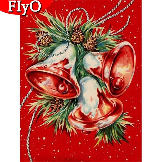 Diamond Painting Full Square Christmas Bell New Arrival Diamond Embroidery Cartoon Mosaic Holiday Gift Home Decoration Full Round (20X30CM)