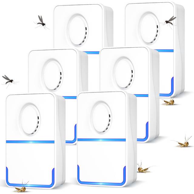 6 Pack Pest Repellent Ultrasonic Plug In Rodent Mouse Mosquito Bug Insect Spider Repeller No Harm 6 pack EU plug